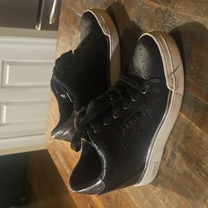 Guess Black and Silver Wedge Sneakers